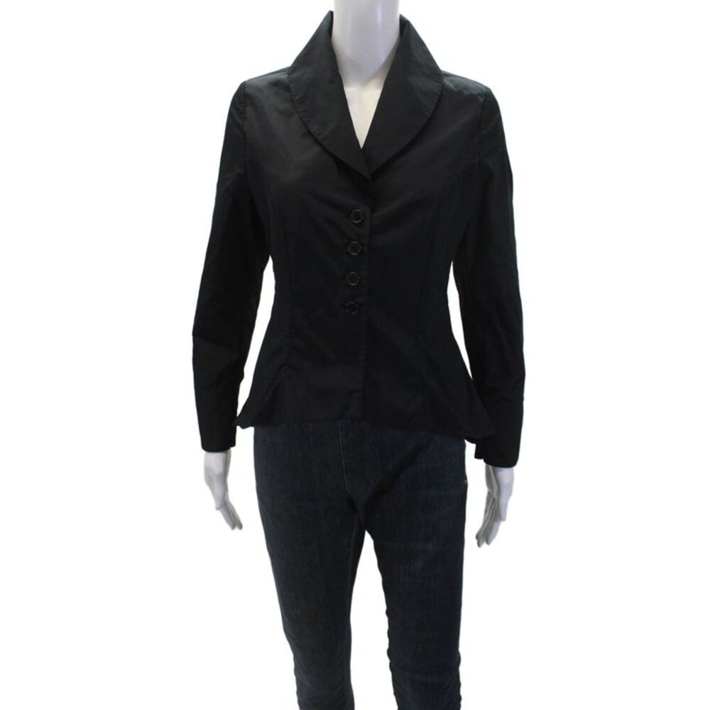 Elm Design Womens Textured Long Sleeve Button Lined Blouse Black Size S